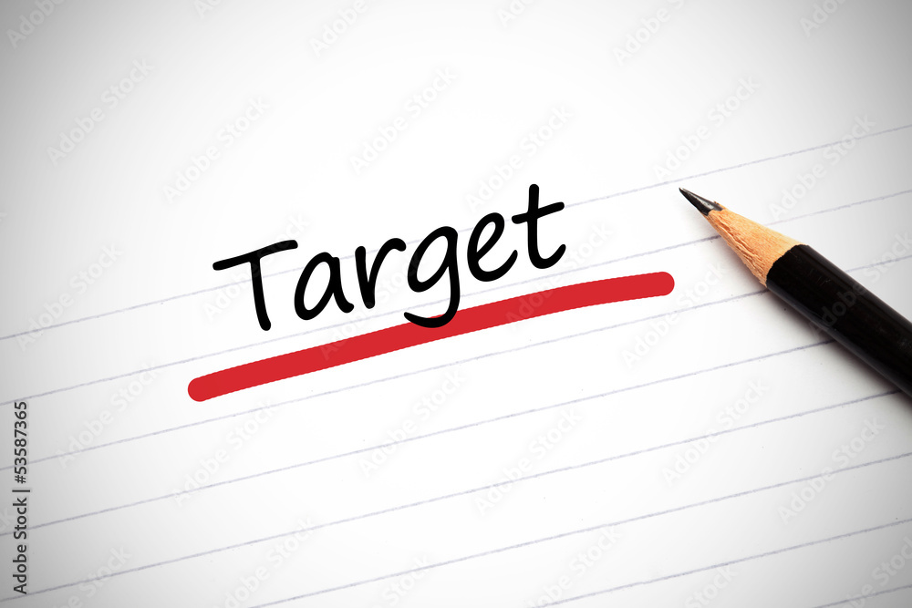 Target written on a notepad Target written on a notepad