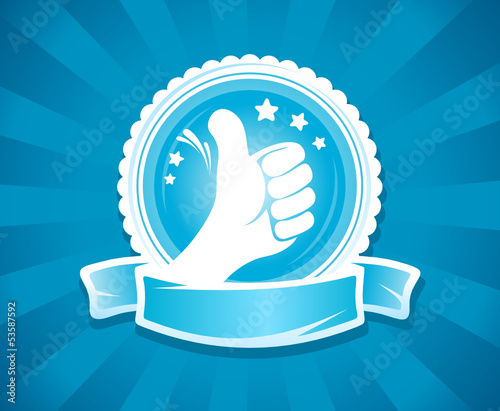 Hand thumbs up emlbem for best of the best