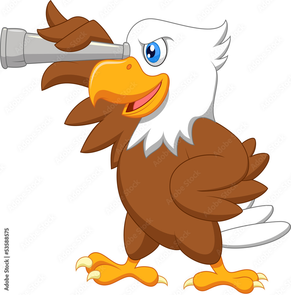 Naklejka premium Eagle cartoon watching