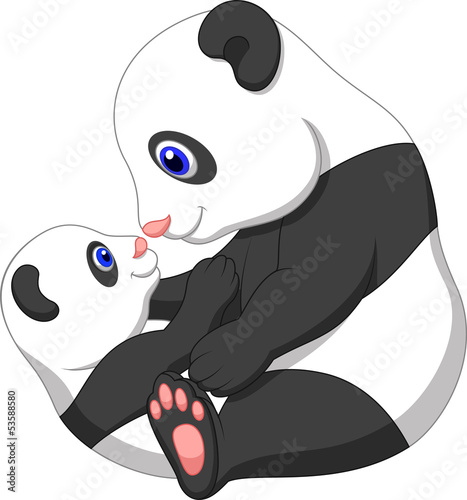 Fototapeta Naklejka Na Ścianę i Meble -  Mother and baby panda