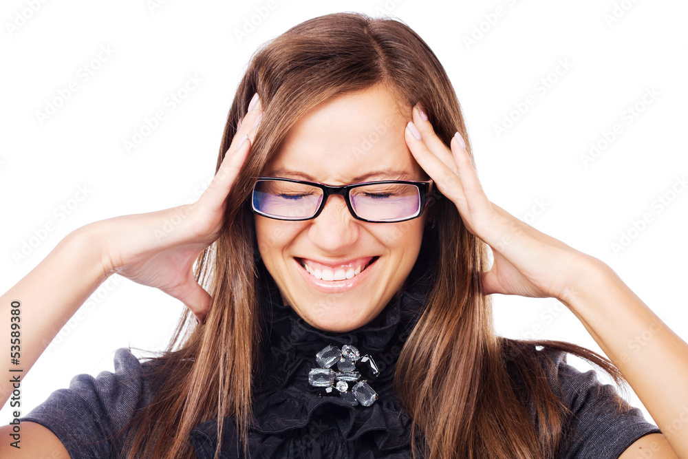 Young businesswoman having a headache Young businesswoman having a headache