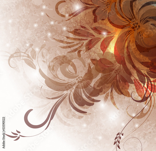Elegant background with transparent flowers
