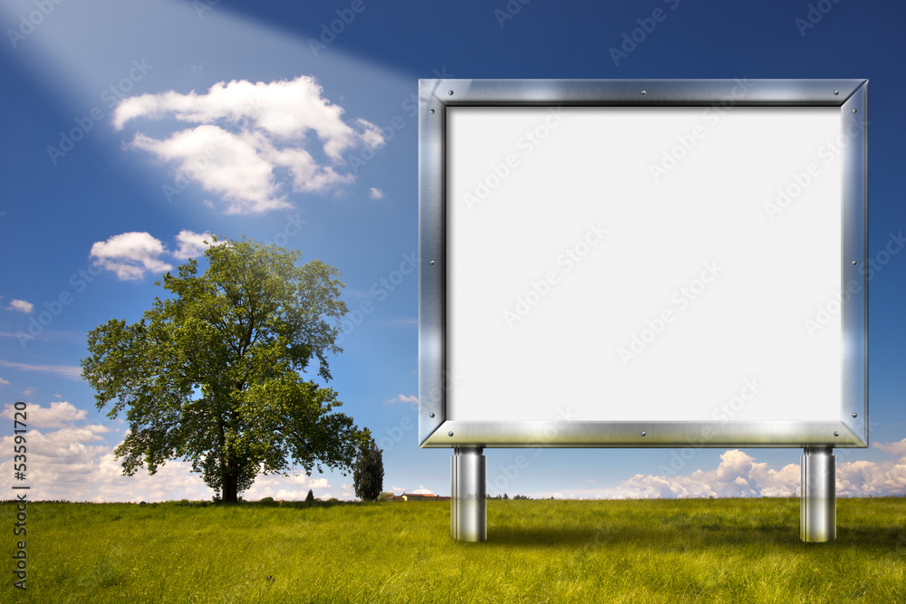 Big Chrome Billboard in the Countryside