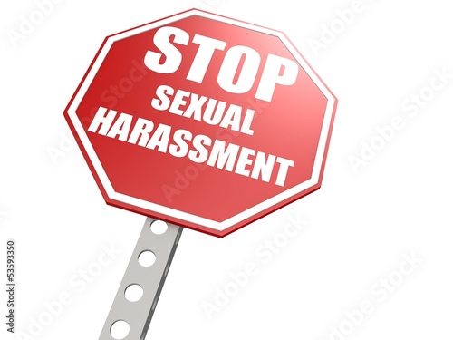 Bild auf Leinwand Stop sexual harassment road sign