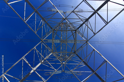 High voltage tower in abstract geometric view