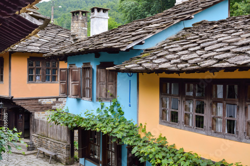 View of the street in the architectural complex Etara, Bulgaria