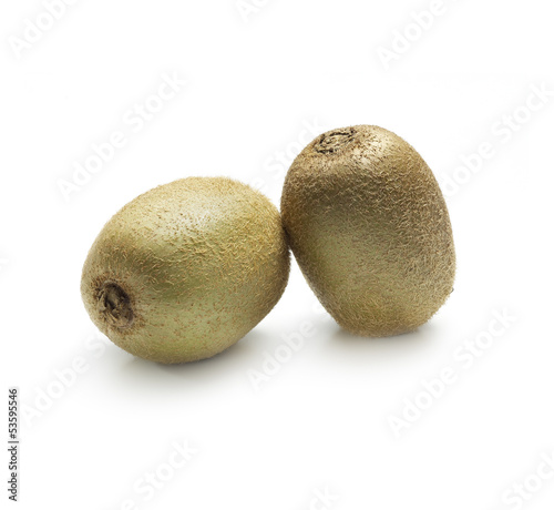 two kiwi s isolated on white background with shadow