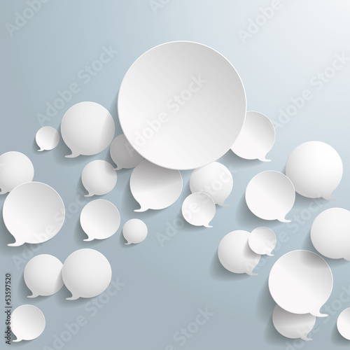 White Speech Bubbles With Big Circle