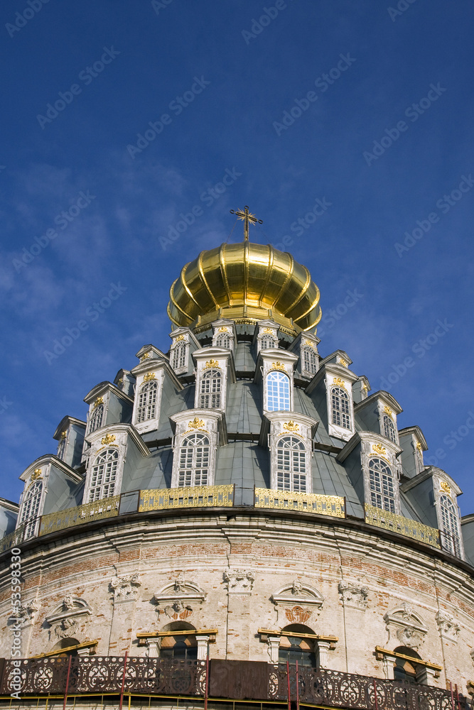 Monastery in Russia New Jerusalem, cathedral dome