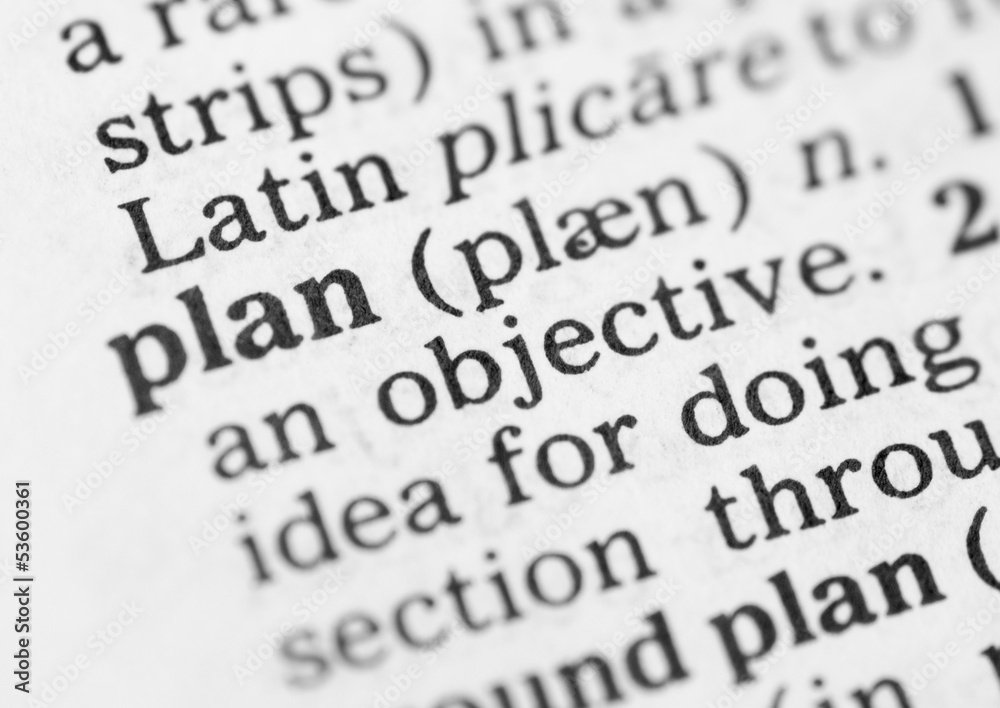 Macro image of dictionary definition of plan Macro image of dictionary definition of plan
