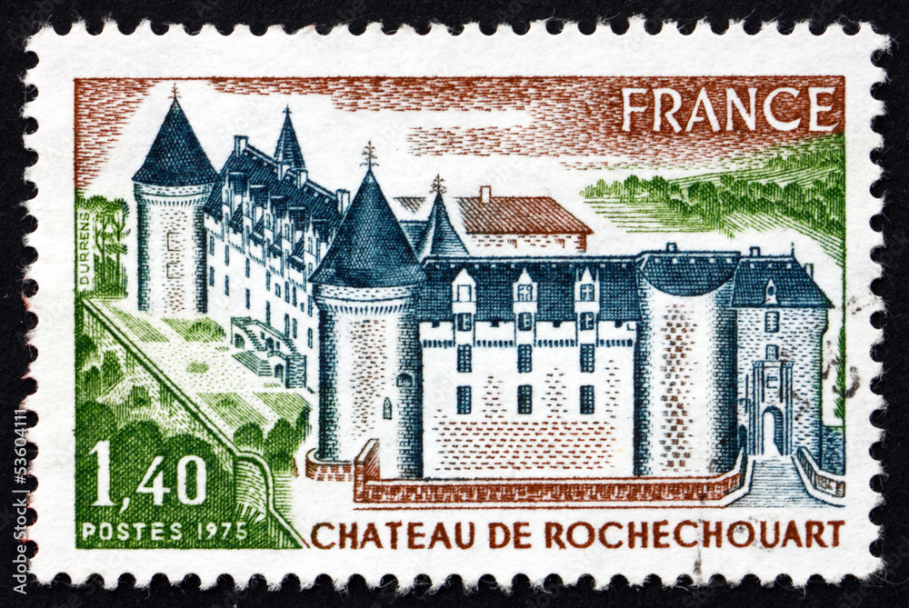Postage stamp France 1975 Chateau de Rochechouart, French Castle