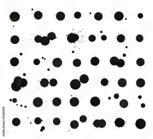 Black ink stain spot collection