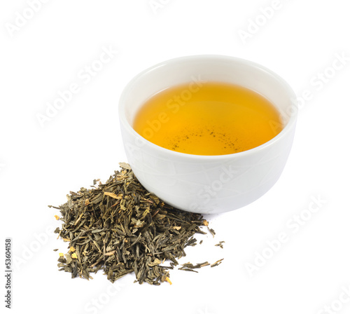 Ceramic bowl of tea isolated
