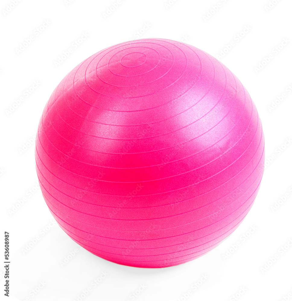 Pink ball for fitness isolated on white Pink ball for fitness isolated on white