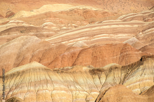 Colorful stripes on the mountains, Danxia landform in Zhangye, G