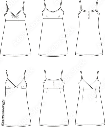 Vector illustration of women's dresses
