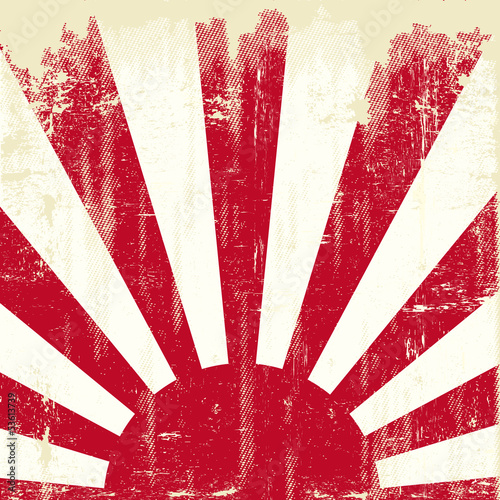 Japan square grunge flag