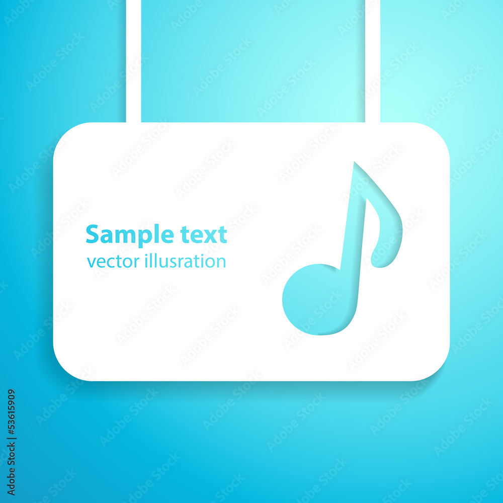 Abstract musical realistic applique blue and white background Abstract musical realistic applique blue and white background