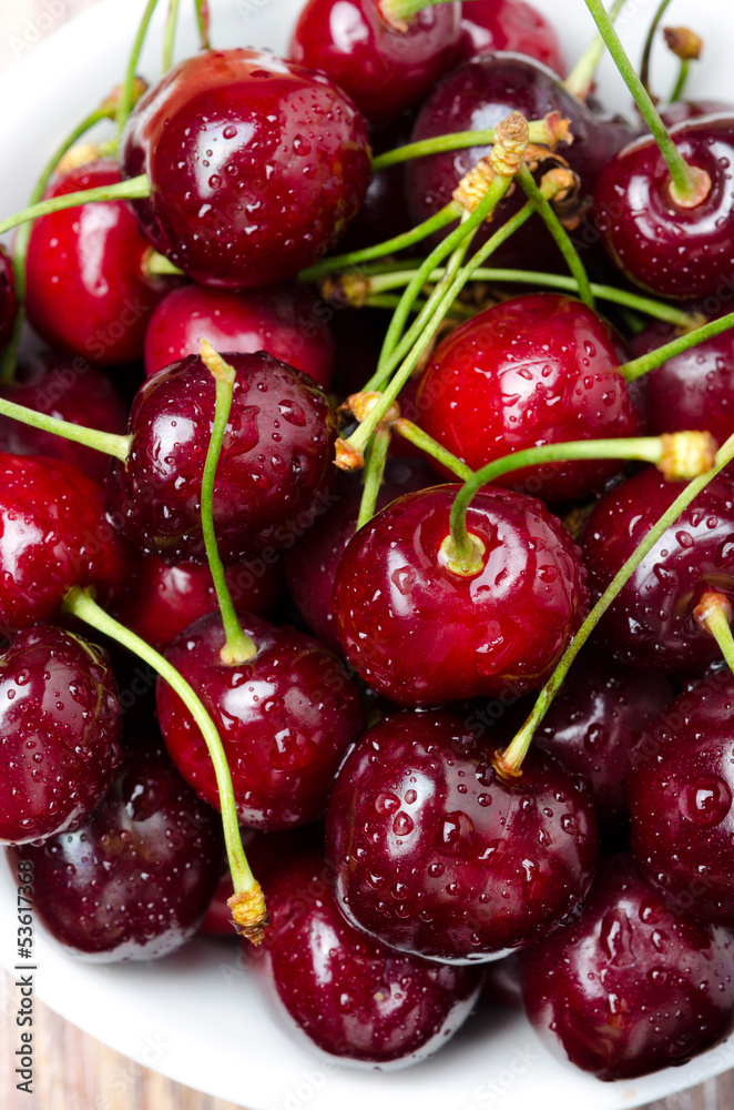 close-up of fresh cherries, selective focus, vertical close-up of fresh cherries, selective focus, vertical