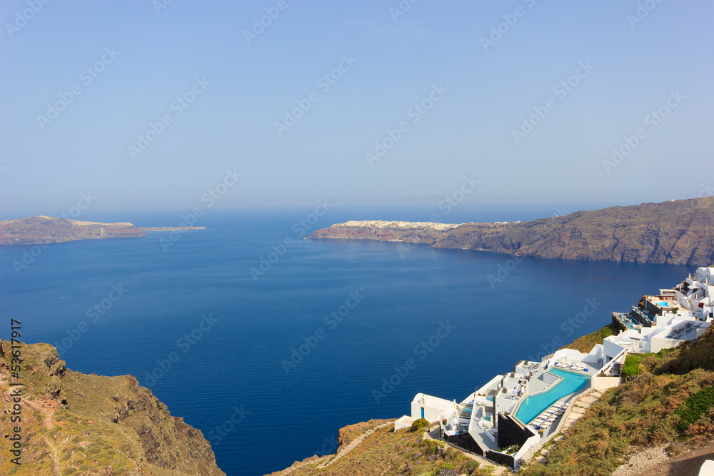 View on Oia in Santorini