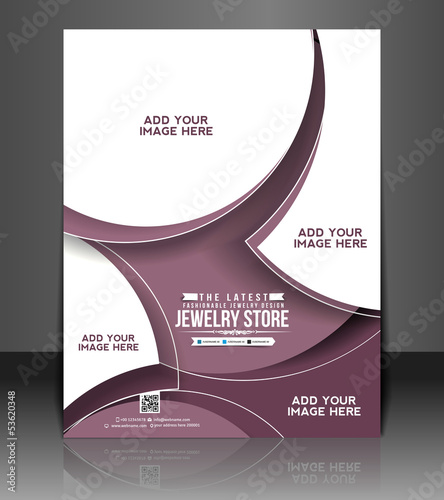 jewelry shop flyer, vector