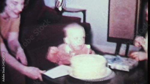 Boy Tries To Blow Out His Birthday Candles-1965 Vintage 8mm film