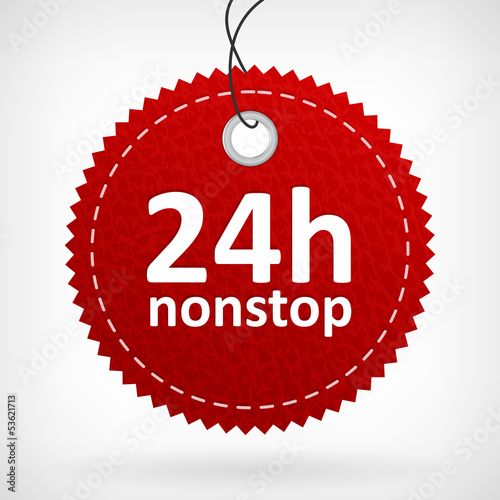 Red leather 24h nonstop labels