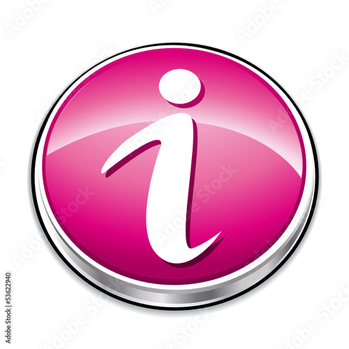 Pink information icon button.