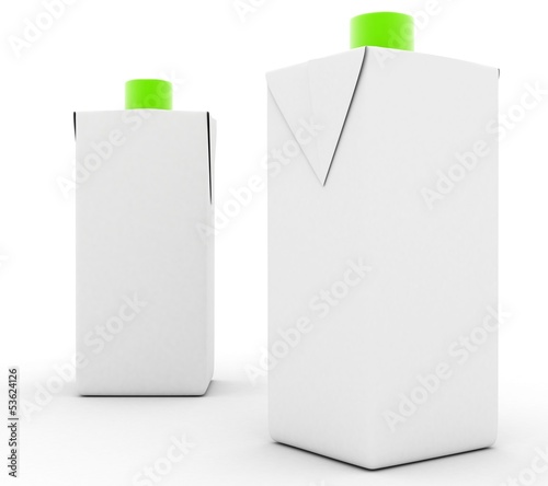 Two empty juice or milk package. photo