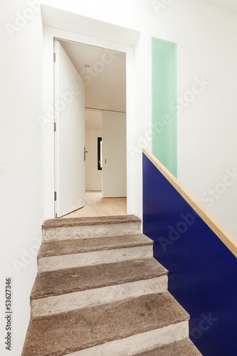 interior  stone stairs of a modern building