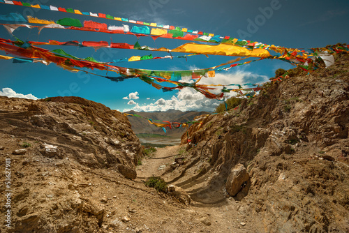 Tibetan prayer flags photo