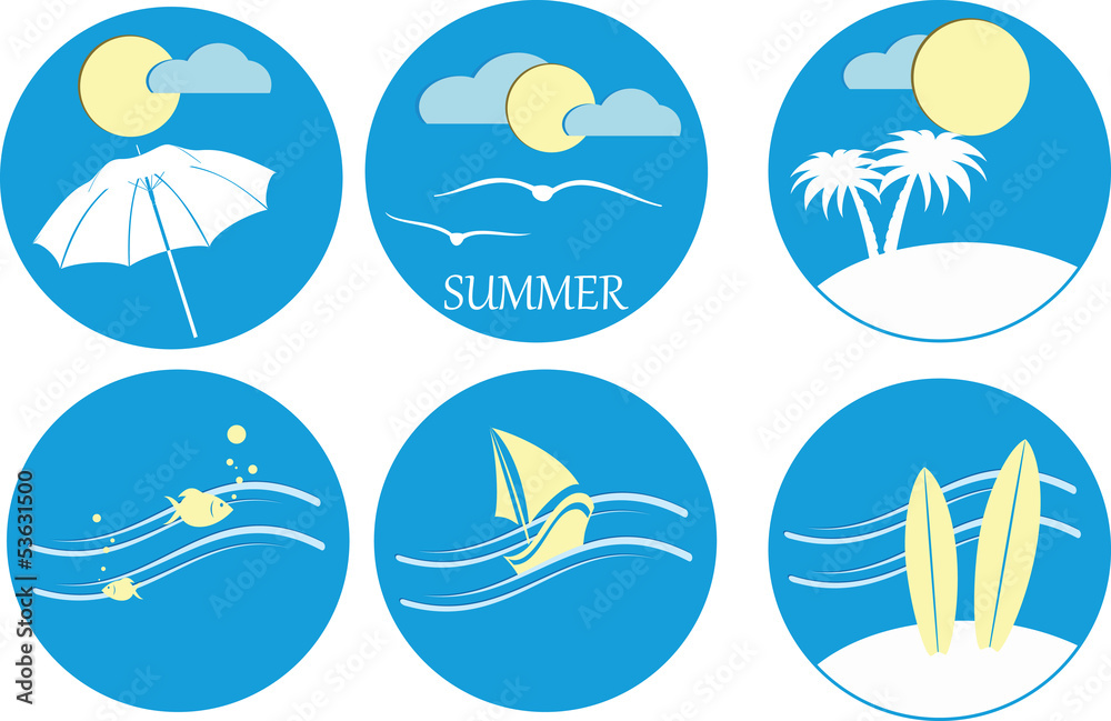 Fototapeta premium summer icons