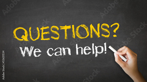Questions, we can help Chalk Illustration