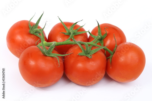 Grappe de Tomates sur fond blanc