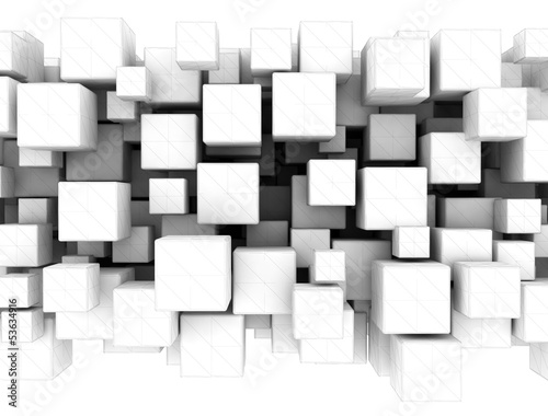 Abstract white 3d cubes