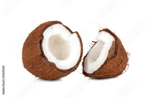 Crushed cocnut isolated on white background