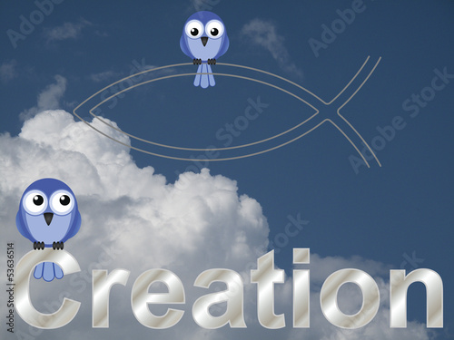 Foto Creation text and bird vicar