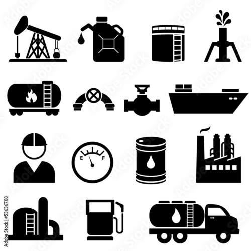 Oil and petroleum icon set