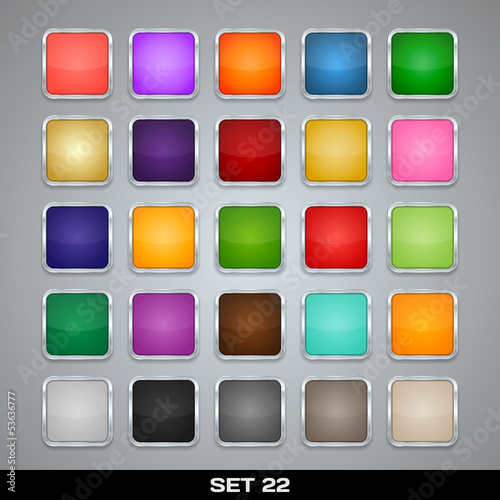 Set Of Colorful App Icon Templates, Frames, Backgrounds. Set 22.