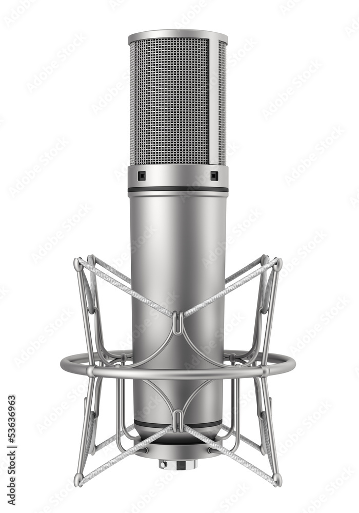 studio microphone isolated on white background