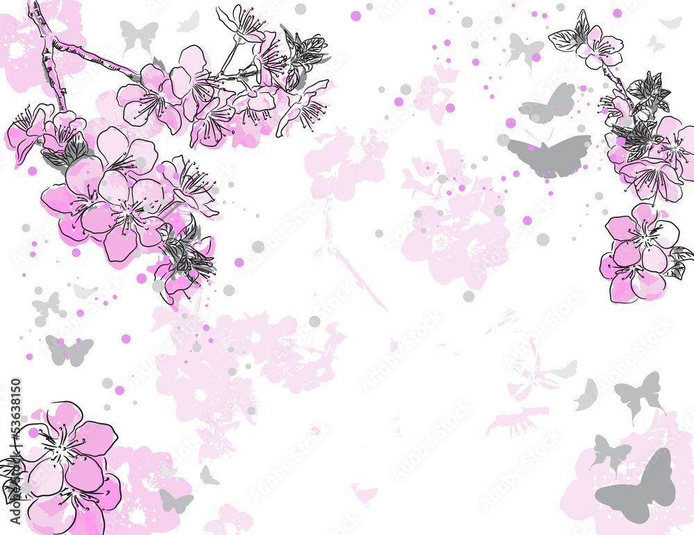 Retro floral background with a flower Retro floral background with a flower