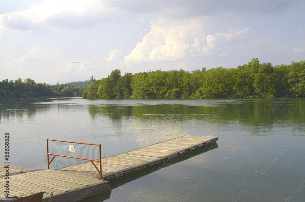 Panorama along Adda river, Trezzo D'Adda - Italy Panorama along Adda river, Trezzo D'Adda - Italy