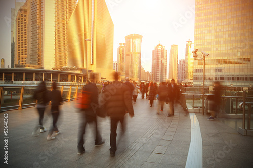 Canvas Print The rush of  people on flyover