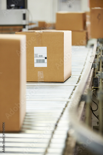 Goods On Conveyor Belt In Distribution Warehouse © Monkey Business