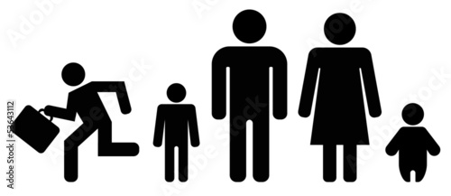 person icon - people family set