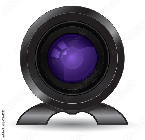 photo and video camera lense icon 3d