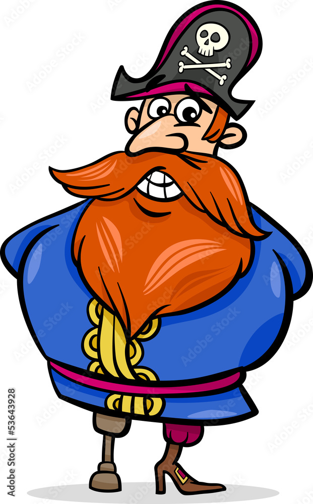 Fototapeta premium pirate captain cartoon illustration