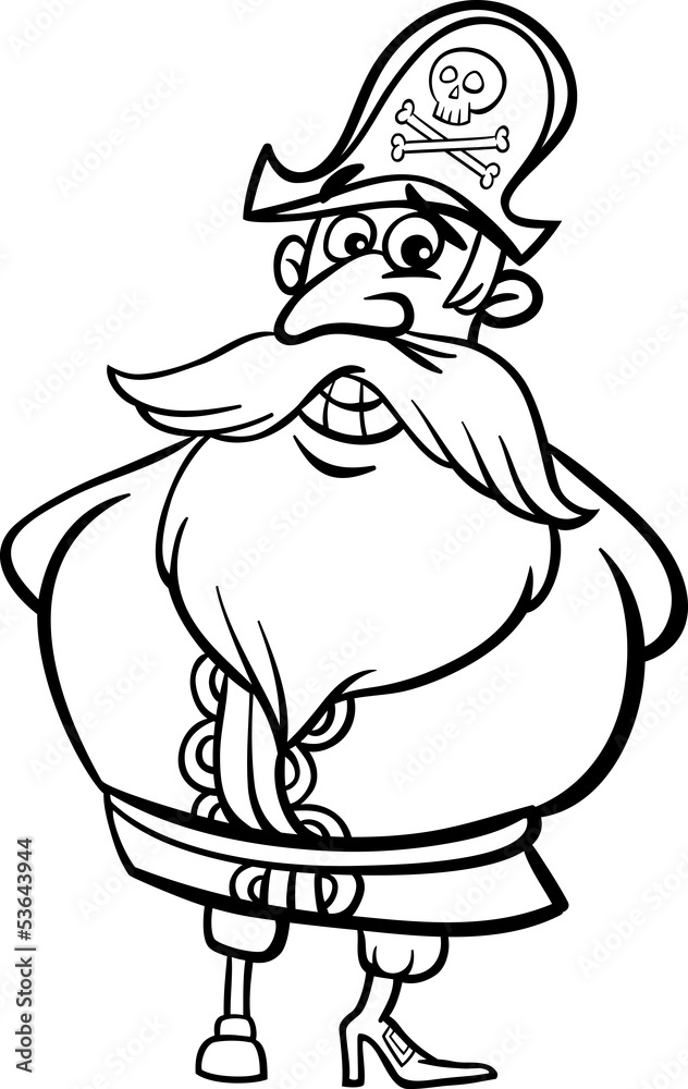 pirate captain cartoon coloring page pirate captain cartoon coloring page