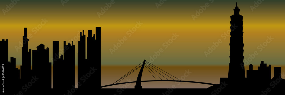 Naklejka premium taipei skyline