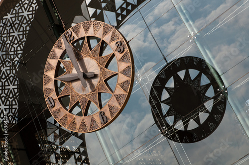 Marrakesh railway station clock photo